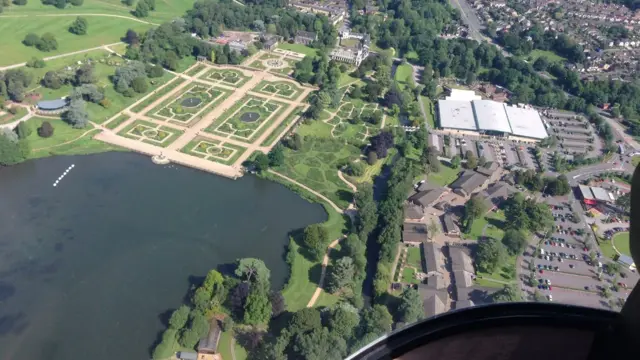 Trentham Estate from the helicopter
