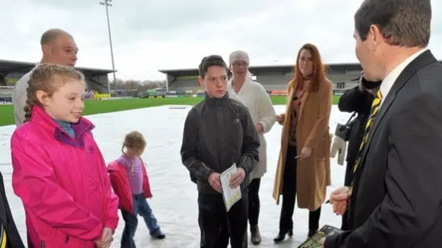 Donna Connellan along with her four children, husband John and best friend Leah McLaren were special guests at a Burton Albion game