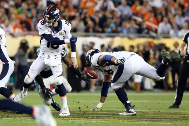 Peyton Manning fumbles