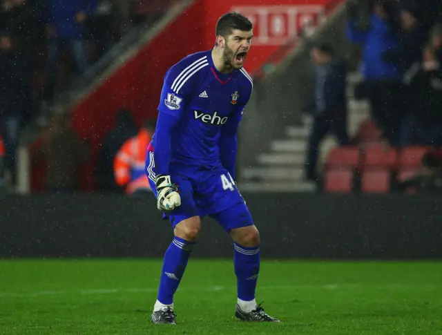 Fraser Forster celebrates