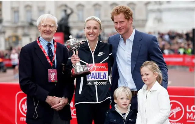 John Disley with Paula Radcliffe and Prince Harry