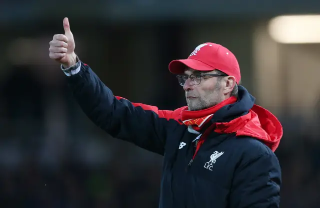 Jurgen Klopp celebrates the goal