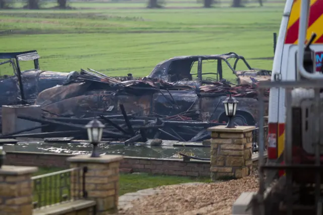 Burnt out car at Thorney