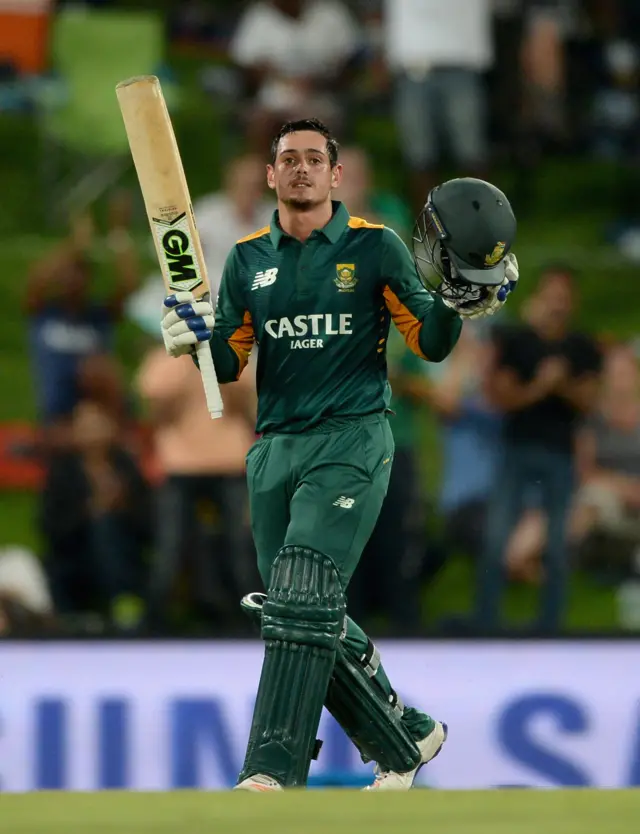 Quinton De Kock celebrates