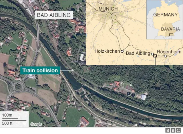 Satellite map of the crash site