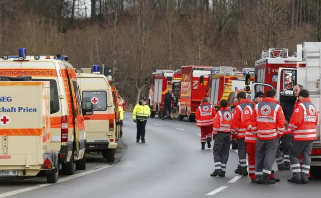 Ambulances lined up