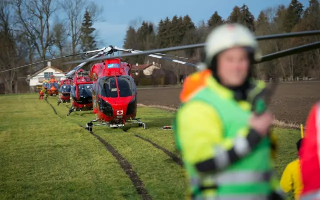 Rescue helicopters lined up to help