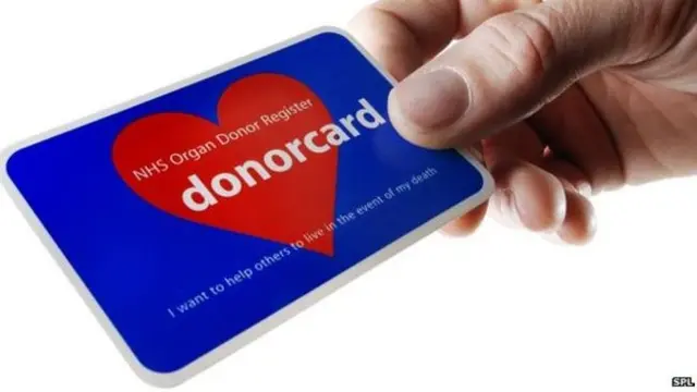 hand holding donorcard