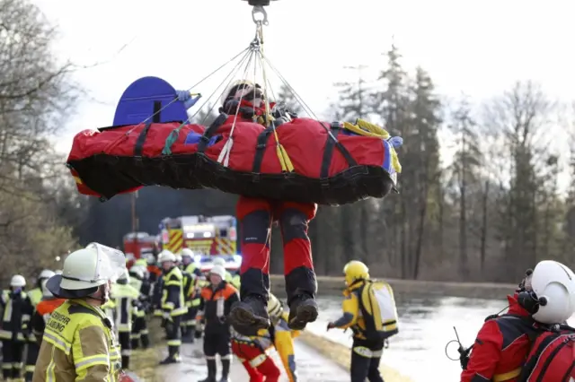Injured being airlifted