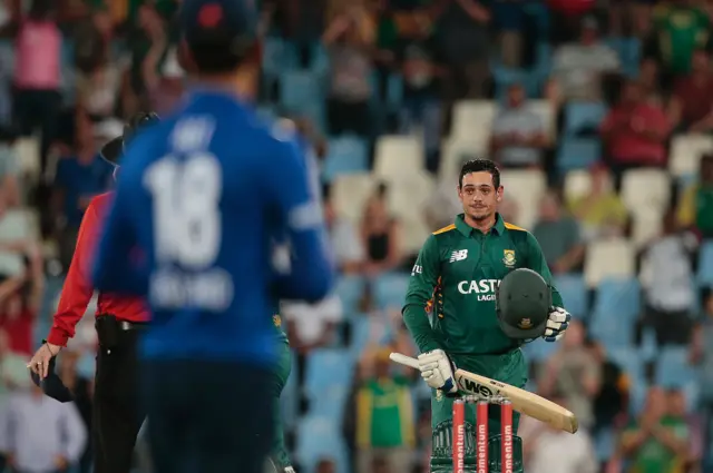 Quinton De Kock after scoring a century