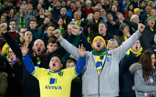 Norwich fans sing