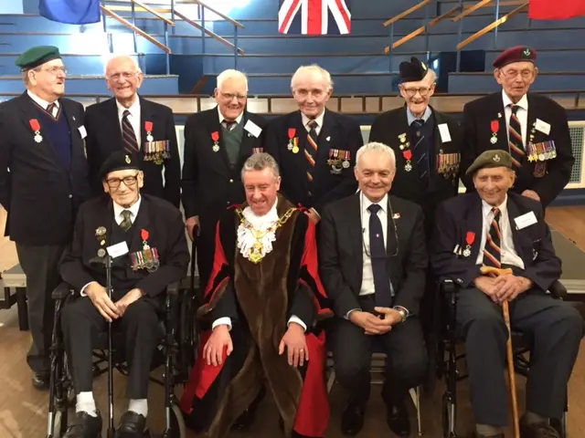 The veterans at Oxford Town Hall being awarded the awarding the Légion d’honneur