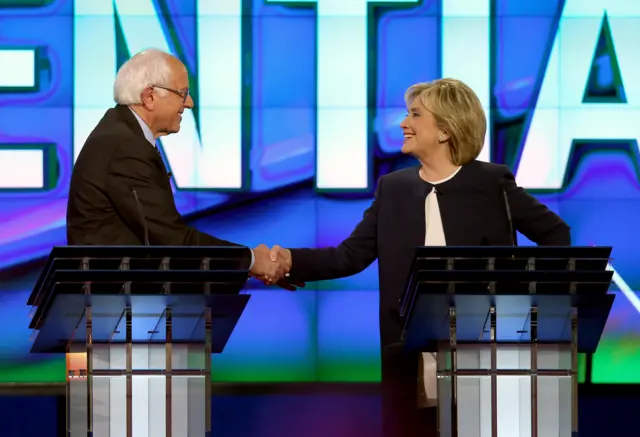 Bernie Sanders and Hillary Clinton