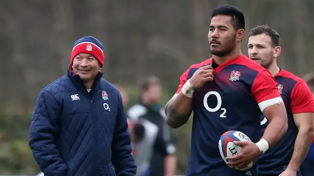 Eddie Jones, Manu Tuilagi and Danny Care