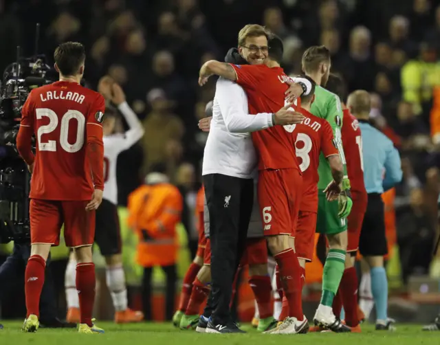 Jurgen Klopp celebrates