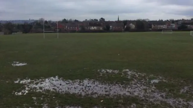 Soggy field in Horninglow, Staffordshire