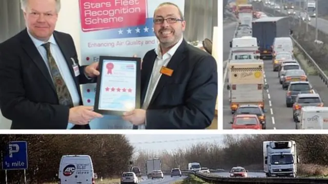 Cllr Colin Greatorex presents an Eco Stars certificate to Allen from Sainsbury's (Stoke Depot DHL)