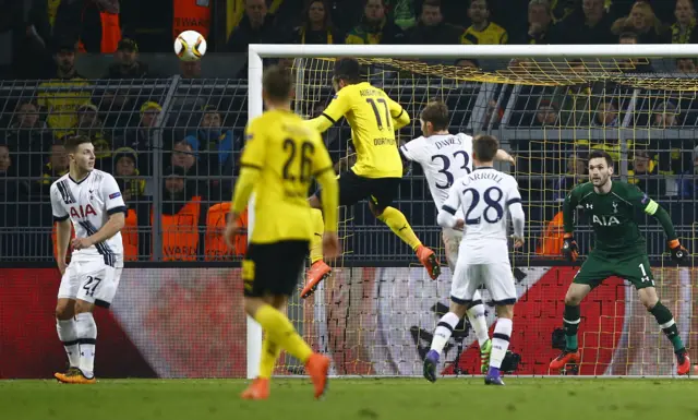 Pierre-Emerick Aubameyang scores for Borussia Dortmund