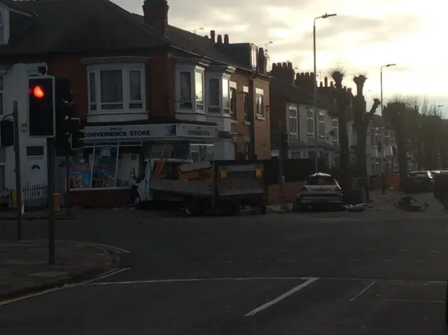 Van crashed into a shop