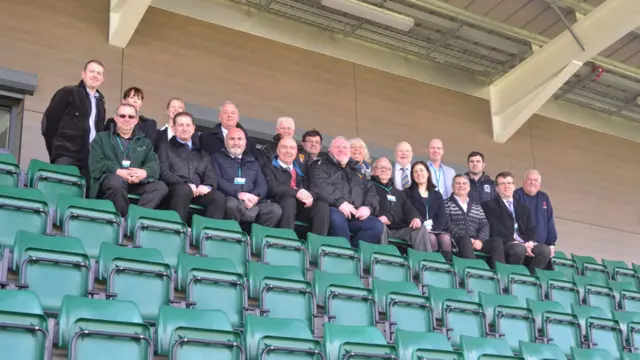 Councillors in the new stand at Victoria Park