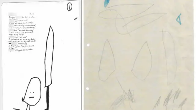 Drawings by the Luton boy