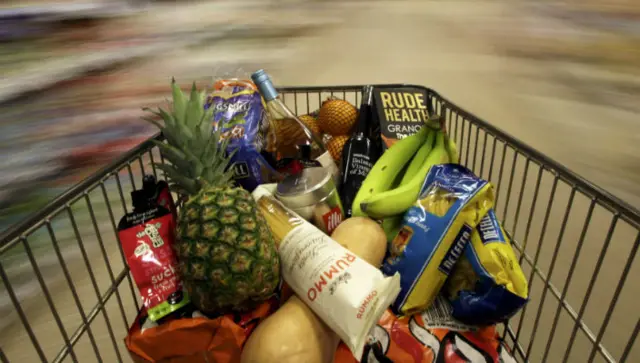 Shopping trolley full of goods