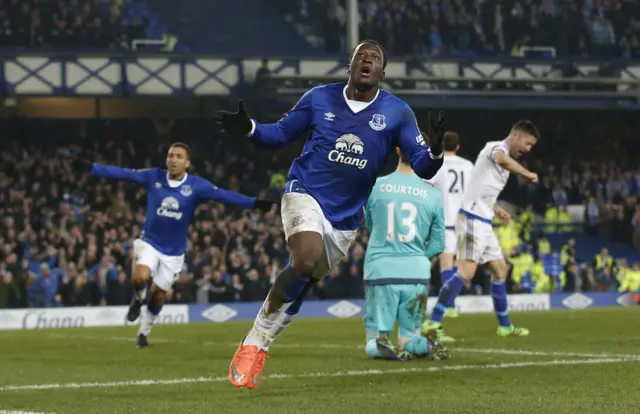 Romelu Lukaku celebrates