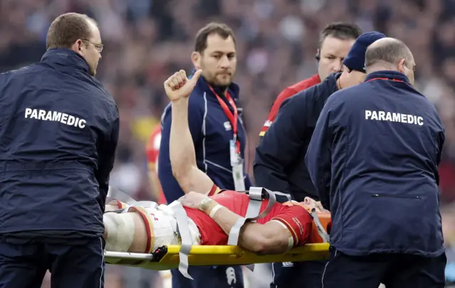 Sam Warburton is stretchered off