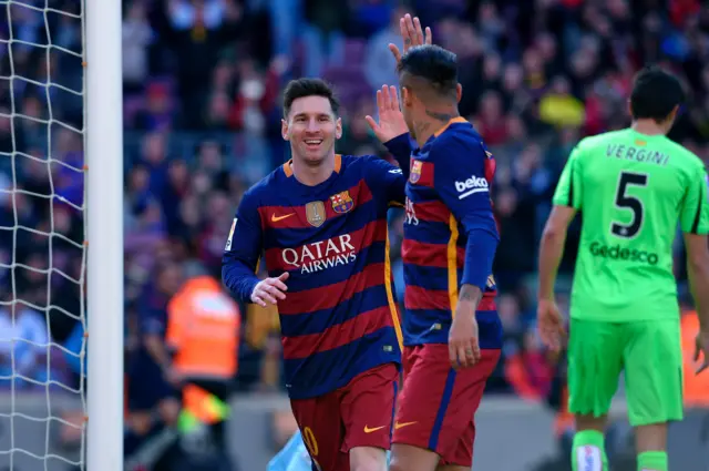 Lionel Messi celebrates