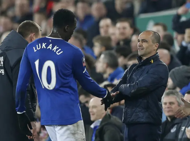 Romelu Lukaku and Roberto Martinez