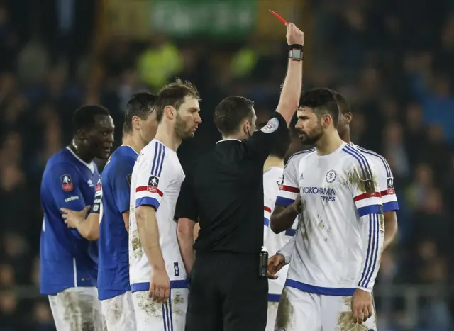 Diego Costa is sent off