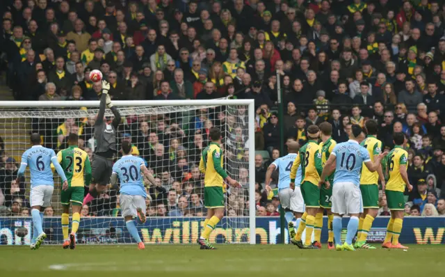 John Ruddy makes a save