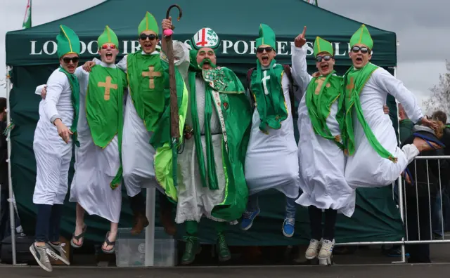 London Irish supporters celebrate St Patrick's Day