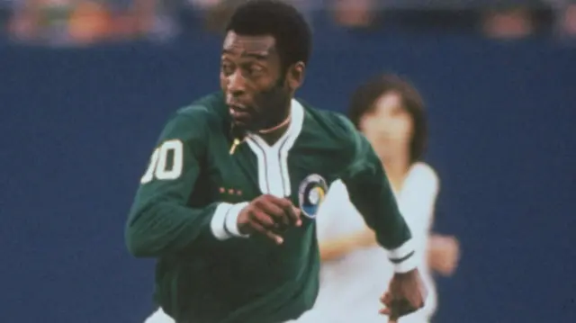 Pele in action for New York Cosmos in 1970