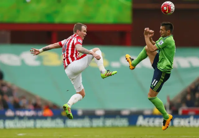 Stoke City in action against Southampton