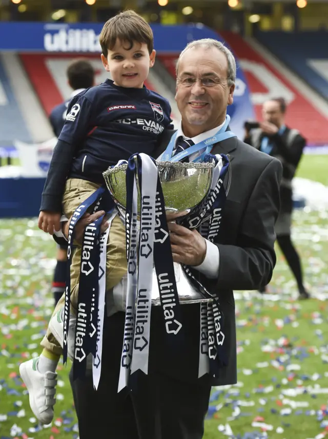 Ross County chairman Roy McGregor with the Scottish League Cup