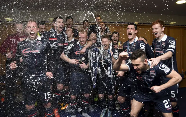 Ross County break out the champagne in the Hampden dressing-room