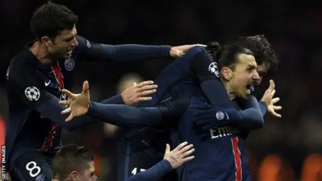 PSG celebrate a goal