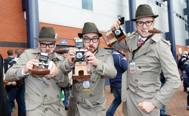 Fans in fancy dress at Hampden