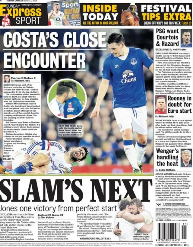 Sunday Express back page