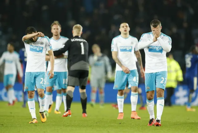 Newcastle players at full-time