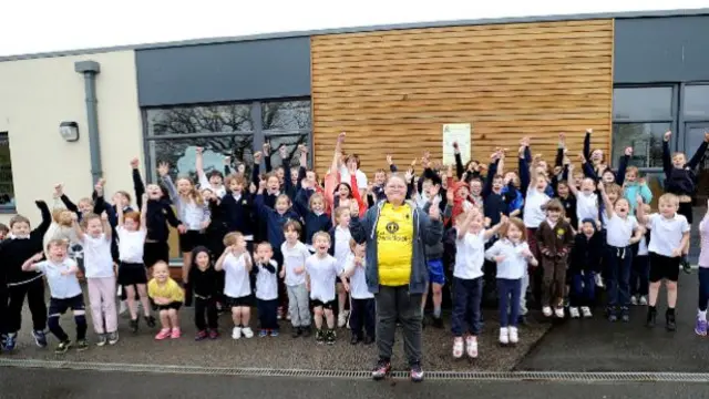 Children and teachers taking part