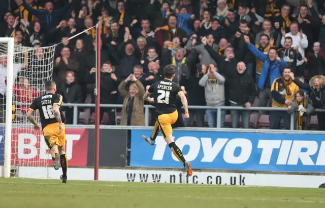 Cambridge United scorer James Spencer