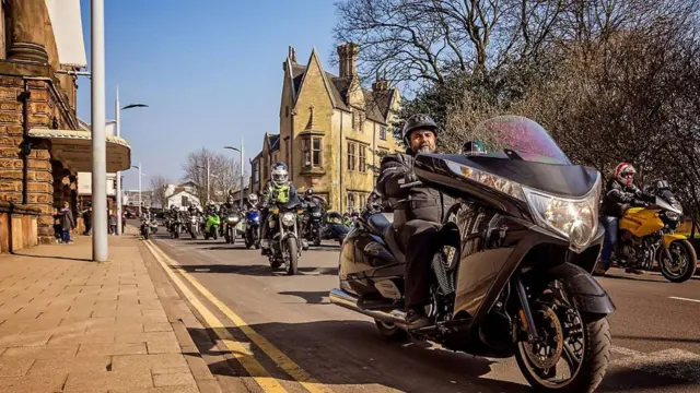 Bikers taking part in the weekend's Star Bikers egg run