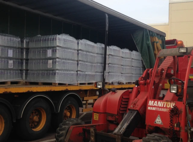 Bottled water supplies for south-east Derbyshire residents from Severn Trent Water after supply was cut off over contamination issue