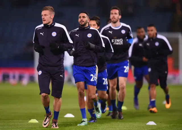 Leicester warm-up