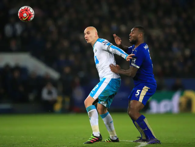 Jonjo Shelvey and Wes Morgan