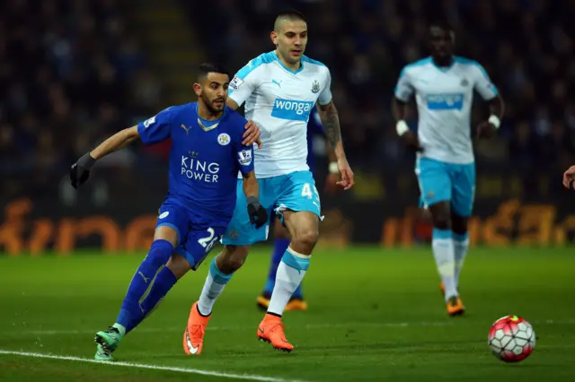 Riyad Mahrez and Aleksandar Mitrovic