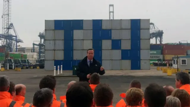 David Cameron in Felixstowe