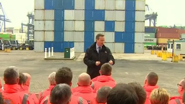 David Cameron in Felixstowe